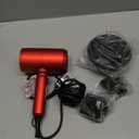 Slopehill Professional Ionic Hair Dryer, Powerful 1800W Fast Drying Low Noise Blow Dryer with 2 Concentrator Nozzle 1 Diffuser Attachments for Home Salon Travel (Agate Red)