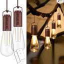 4 Pack Rechargeable Warm Tent Hanging Light Bulb,Portable Outdoor Vintage LED Camping Light,Pendant Hurricane Emergency Lighting Lantern for Hiking Backpacking Fishing Outage Power Failure