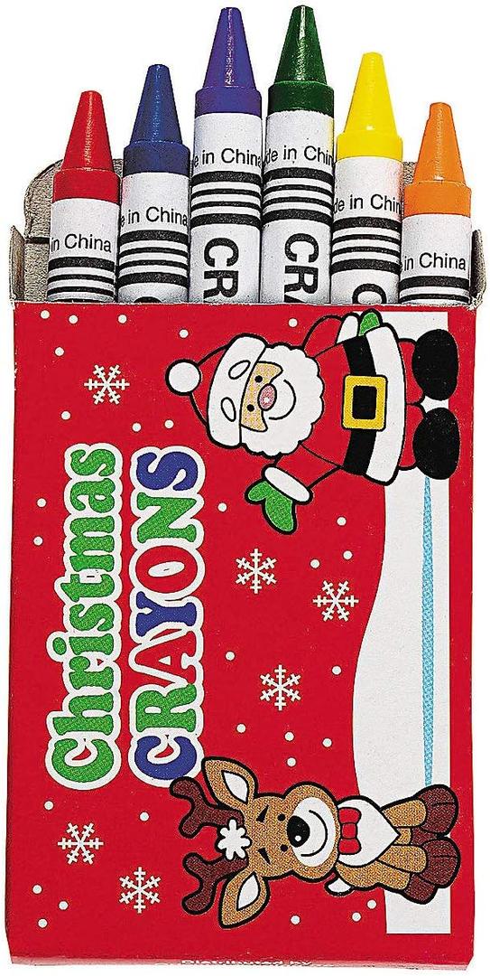 Fun Express 6-Color Holiday Crayons - 24 Boxes - Basic Supplies - 24 Pieces