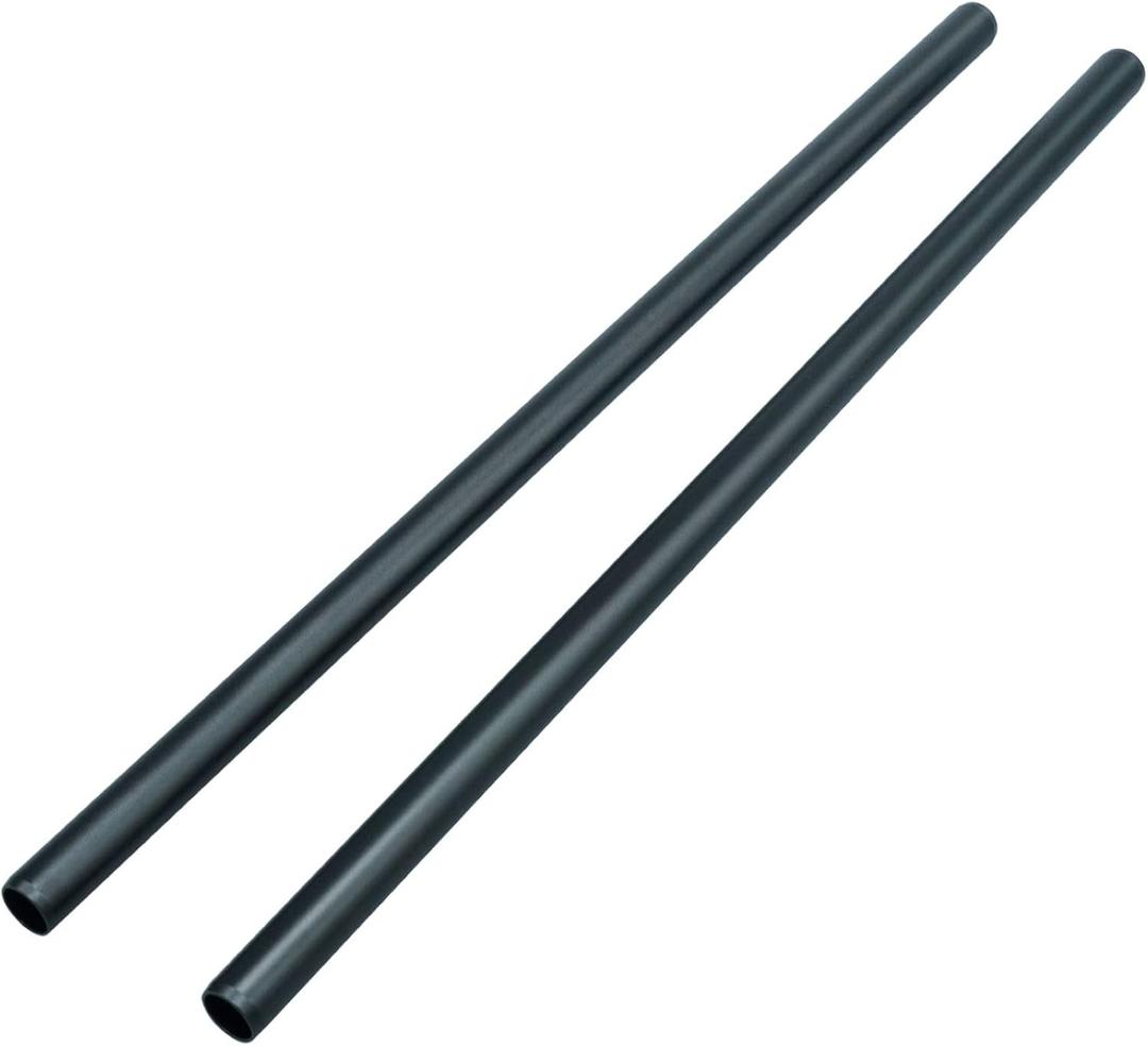 15mm Camera Rods Aluminum Alloy 16Inch Black Rail Rod 400mm Pack of 2- (A014-16 Rod-400mm)