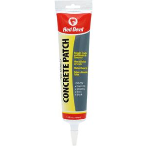 Red Devil 0645 Concrete Repair Patch, Cement Crack Filler, 5.5 Oz Squeeze Tube, Pre-Mixed, Pack of 1, Gray, Made in USA