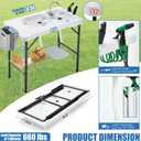 Folding Fish Cleaning Table Portable Camping Double Sinks Table w/2 Dual Water Basins, Faucet Drainage Hose & Sprayer Outdoor Fish Fillet Cleaning Station w/Knife, Storage Box,Black | Portable, Camping, 2 Dual Water Basins, Faucet, Drainage Hose, Sprayer