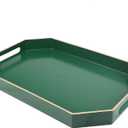 Green Decorative Tray with Handles, Versatile Serving Tray for Coffee Table, Ottoman, Ideal for Serving, Displaying, Organizing, 15.7"*10.2"*1.57"
