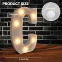 Light Up Marquee Letters, 26 Alphabet LED Lights, Night Light White Plastic Letters for Engagement Party Wedding Baby Shower Birthday, Marquee Sign (C)