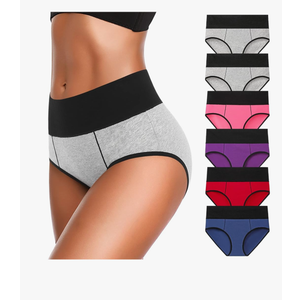 Eiggam Underwear for Women Cotton High Waist Panties Full Coverage Briefs Soft Strech Ladies Breathable Panties-Multi Pack XXL