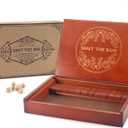 AMEROUS Shut The Box Dice GameWooden Board Table Math Game with Lid - 6 Dice - Gift Package - Rules, Classic Board Game for Kids Adults, Family