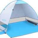 G4Free Large Pop up Beach Tent for 3-4 Person, UPF 50+ Automatic Sun Shelter Canopy Portable Outdoor Cabana Sun Umbrella