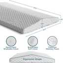 ComfiLife Lumbar Support Pillow for Sleeping Memory Foam Pillow for Back Pain Relief - Side, Back and Stomach Sleepers- Triangle Wedge Pillow - Bed Rest Pillow - Medium-Soft (White, Standard)