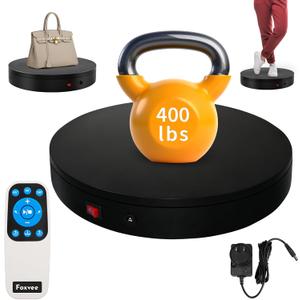 Remote-Controlled Motorized Turntable,Electric Rotating Display Stand,Speed-Adjustable Rotating Platform,Multi-Mode 360° Photography Turntable for 3D Scan,Photography,Showcase(15.8inch/Black)