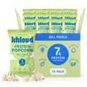 Khloud Protein Popcorn - Dill Pickle - 7g Protein Snacks for Adults & Kids - Flavored Popcorn Made with Real Ingredients & Milk Protein Isolate - Non-GMO, Gluten-Free, Kosher - 4oz, 12pk BBd: 08-09-26