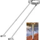 Diameter Stove Pipe Stainless Steel Roof Bracket Support Kit Adjustable Extended Roof Brace 6"-14" Diameter Stove Pipe,Silver Chimney Stove Pipe Support Provide Stability Against Wind & Snow