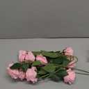 Laelfe 12 PCS Artificial Flowers Pink Roses Fake Silk Flowers Long Stem Artificial Roses for Home Wedding Decorations (Pink)