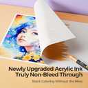 ENMY 60 Colors Acrylic Paint Markers, Direct Liquid Acrylic Paint Marker Pen, Fabric Markers for Textile, Canvas, Rock, Glass, Wood, Paper, DIY, Acrylic Coloring Pens for DIY Craft Supplies