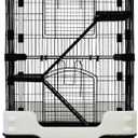 Homey Pet 3 Levels Chinchilla Ferret Pet Crate Small Animals Cages for Rat, Hamster, Guinea Pig, Squirrel, Include Caster Tray and Urine Guard (Black)