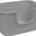 SpaceTime Extra Large Litter Box with High Sides,XL Low Entry Multi Cat Litter Pan for Kittens,Jumbo Litter Boxes for Big Cats,Anti-Splashing Cat Boxes for Indoor Cats,Open Top,Easy to Clean (Grey)
