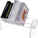 FINGERINSPIRE Clear Acrylic Tabletop Bookshelf Acrylic Desktop Book Display Rack Detachable Book Magazine Organizer Holder Transparent Book Storage Holder for Home Office Library Book Organization