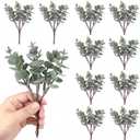 60 Pcs Mini Eucalyptus Stems 6 Inch Artificial Greenery Stem for DIY Bridal Wedding Vase Bouquet Floral Arrangement Centerpiece Baby Shower Home Table Decor Floating Candles