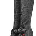 Denim Knee High Boots for Women Pointed Toe Stilettos High Heel Boots Vintage Washed Jeans Back Zipper Casual Fashion Shoes (11, Black)