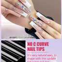 LIONVISON 504PCS No C Curve Clear Nail Tips for Acrylic Nails Professional, 3XL Extra Long Flat Tapered Square Nail Tips, 12 Sizes Half Cover Straight French Fake Nail Tips for Nail Salons Home