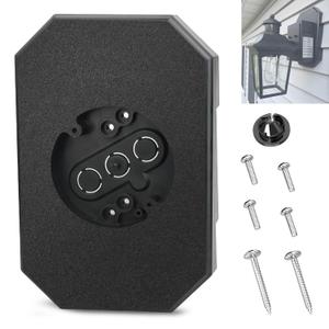 8141DBL Siding Lamp Mounting Blocks Kits, Light Mounting Block Plate with Built-in Electrical Box for 1/2 Inch (0.5") Outdoor Double 4" Siding Lap 1/2" Vertical Double Siding Lap (Black)