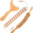 3 Pcs Wood Therapy Massage Tools Sets, Maderoterapia Body Sculpting Kit for Lymphatic Drainage, Gua Sha for Muscle Relief, Anti-Cellulite & Body Shaping