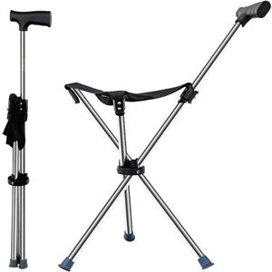 Lightweight Travel Stools for Adults. Cane with seat,Walking Stick,Foldable Chair,Hiking Stick,Camping,Hiking,Walking Cane Chair,Walking Stick with seat,Seatable Crutch Stool,Stick Chair