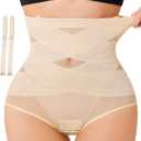 Tummy Control Shapewear for Women - Butt Lifting Shapewear Body Shaper High Waist Tummy Control Panties (Small, Beige)