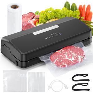 Vacuum Sealer Machine, 7-in-1 Vacuum Sealer for Food with Built-in Cutter and Bag Storage, Dry/Moist/Gentle Mode, Removable Drip tray, Complete Starter Kits
