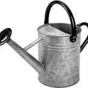 Metal Watering Can, One Gallon Watering Cans Stainless Steel for Outdoor Indoor Garden Plants Watering (Silver 1 Gallon)