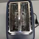 West Bend Timeless 2-Slice Toaster with 7 Browning Levels, Bagel/Waffle/Defrost Settings, High-Lift Lever, Anti-Jam, Easy-Clean Crumb Tray, 2-Slice, Blue/Gold