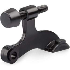 HOMOTEK 12 Pack Hinge Pin Black Door Stopper,Adjustable Deluxe Heavy Duty Door Stopper 2-1/2"x1-3/4,with Black Rubber Bumper Tips