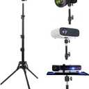 Coret Projector Tripod Stand Mount, Portable Tripod Mount Floor Stand, Folding, Outdoor Stand for Projector, Adjustable Height 19in to 75in (not incluld Tray)
