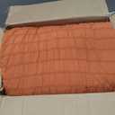 CozyLux Oversized King Comforter Set 120x98 7-Piece Burnt Orange Seersucker
