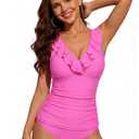 Fauson Tankini Swimsuits for Wowen Two Piece Tummy Control Bathing Suits, High Waisted Full Coverage Swimwear for Women, Flattering Slimming Top with Supportive Bra, Modest Swim Suit for Beach & Pool (XXL)