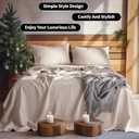 LBRO2M 100% Pure Linen Sheet Set Deep Pocket Up to 16" Bed Sheets Sets, Natural Flax Beddings Soft, Breathable, Comfortable for All Seasons 4 Pcs Sheet Set Queen Size, Linen