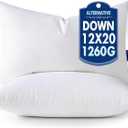 MIULEE 12x20 Pillow Inserts,Down Alternative Pack of 2 Decorative Throw Pillows for Sofa Couch Bed, Ultra Soft Fluffy Bed Sleeping Form