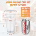Lilymicky 50 Sets 12 oz Clear Plastic Parfait Cups with Insert & Flat lids, Disposable Yogurt Fruit Cups for Kids, for Dips and Veggies, Breakfast and Snacks
