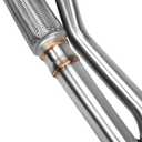 JY PERFORMANCE T304 Stainless Steel Exhaust Flex Y Pipe compatible with 2009-2017 Enclave Traverse Acadia Outlook (2PCS Design)