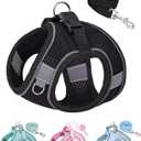 Solmoony Dog Harness for Small Medium Dogs No Pull, Puppy Harness and Leash Set, Puppy Harness, Step in Harness for Small Dogs,mesh Dog Harness (Black, M)