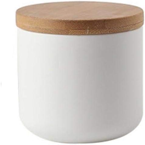 YYW Ceramic Food Storage Jar Containers Kitchen Canisters with Airtight Seal Lid for Coffee Beans Sugar Spices (Small White)