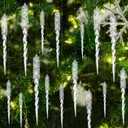 24 Pcs Plastic Hanging Icicles Christmas Icicle Ornaments 5.5, 3.5 Drop Ornament for Christmas Tree Winter Decorations Transparency Clear Icicles for Xmas Tree Party Wedding Supplies