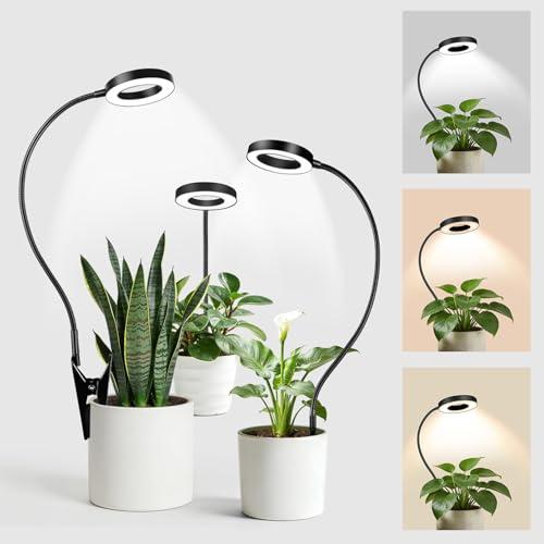 LORDEM Indoor Plant Grow Lights with 6/8/12/16H Auto Timer, 3 Spectrum Modes, Full Spectrum LED, Adjustable Height, for Small Plants, 3Pack Black