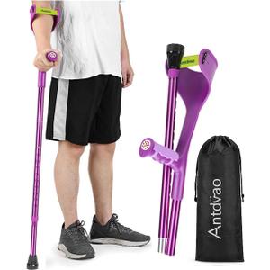 Folding Crutch (x1 Unit) Forearm Crutch Anti-Drop Cuff Reduces The Hassle of Picking Up Forearm Crutch Comfortable Grip and Wear-Resistant, Non-Slip Forearm Crutch (Single Violet)