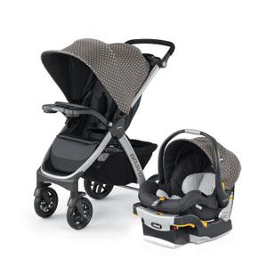 Chicco Bravo 3-in-1 Trio System, Bravo Quick-Fold Stroller with KeyFit 30 Infant Car Seat and Base, CallTravel, Grey (DFM NOV 2025)