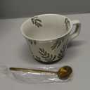 Noevany Ceramic Mugs 11 oz Unique Luxurious Cups Set of 4 with Premium Spoon, Mug for Coffee Milk Latte Cappuccino Tea, for Office Home Dishwasher Birthday Gift Microwave Freezer Safe Stoneware Mixed