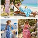 GRACE KARIN Women's 2026 Summer Floral Boho Dress Square Neck Strapped Swing A Line Sundress Beach Long Maxi Outfits M