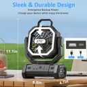 Portable Fan Rechargeable, 20000mAh Cordless Battery Powered Camping Fan with LED Light & Remote, 4 Speeds Wind, Timer, USB C, Hanging Hook, Oscillating Fans for Travel Tent, Camping Essentials