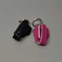 Beautyflier Asthma Inhaler Holder Keychain, Travel Handy Mini Holster with Carabiner Clip, Lightweight Inhaler Carrier for Asthma Inhaler Spacer for Adults and Children, Holder Only (Black + Hot Pink)