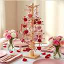 31 Inch Valentines Day Tree Decor Valentine Display Tree Table Decorations Vintage Farmhouse Ornament Stand Holder Tabletop Artificial Rustic Tree for Wedding Retro Home Dinner Centerpiece Party Decor (2ft 10in)
