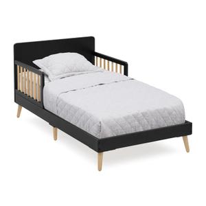 Delta Children Logan Wood Toddler Bed, Greenguard Gold Certified, Midnight Grey/Natural
